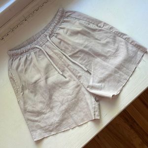 Nude High Rise Drawstring Shorts